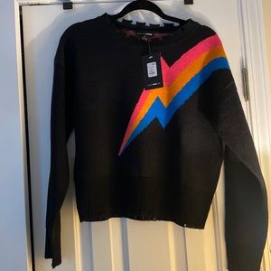 Neon Lightning Strike Sweater